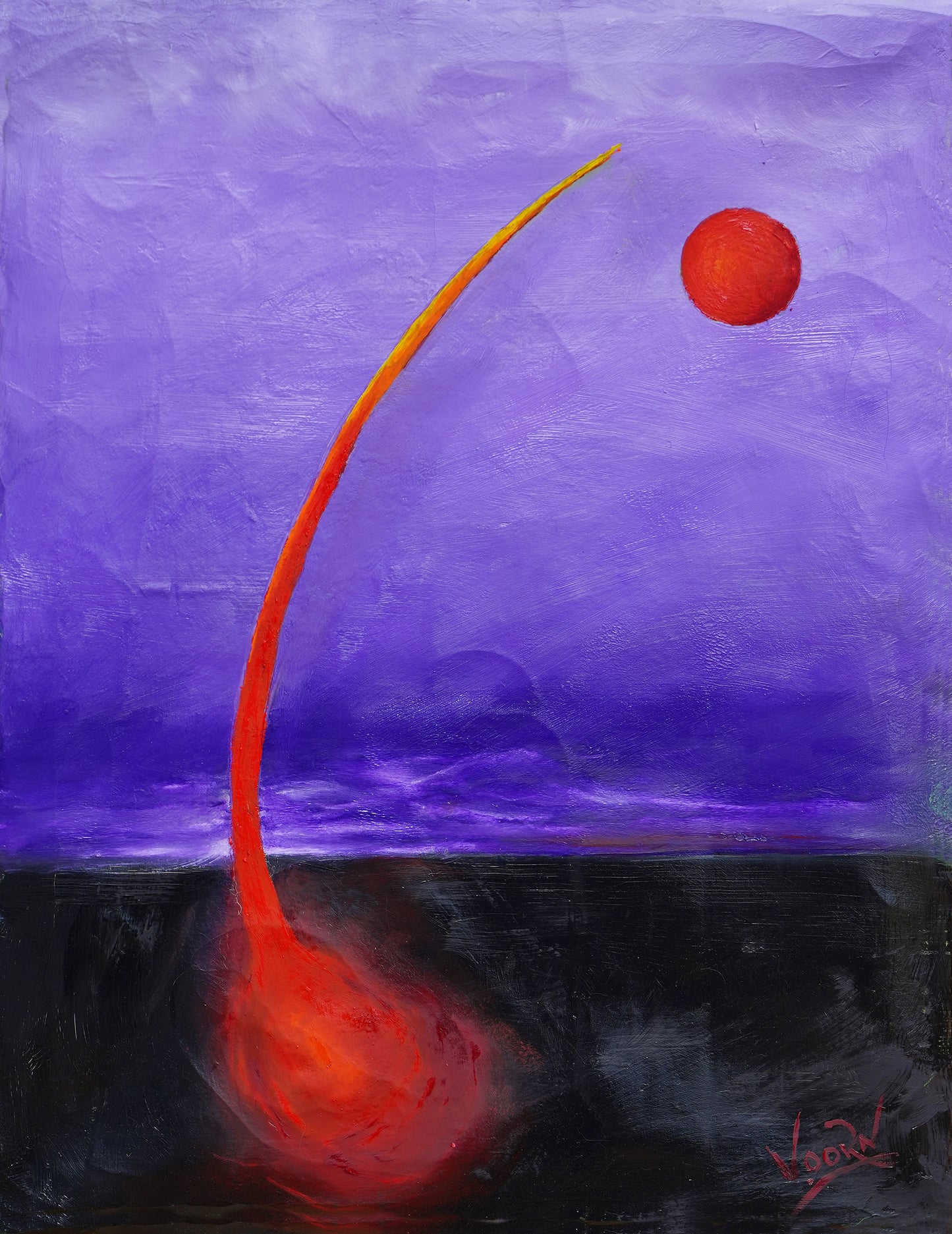 A5 Red Moon 23x28 oil on canvas