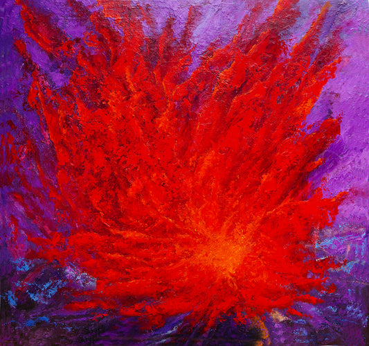 Red-Energy Painting oil on canvas