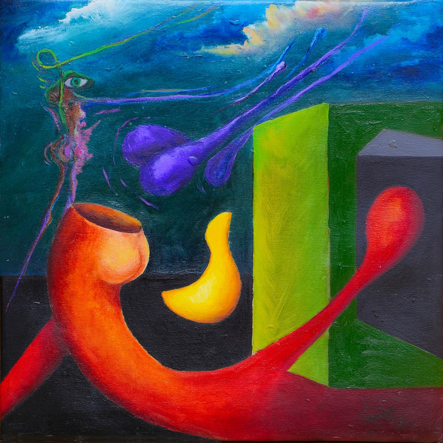 Untitled Painting Surreal Oil on canvas size 24x24